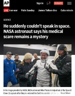 Астронавт потерял голос в космосе: диагноз не установлен