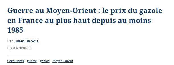 Цена на дизель во Франции выросла до максимума с 1985 года