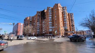 Последствия атаки БПЛА на жилой дом в Уфе