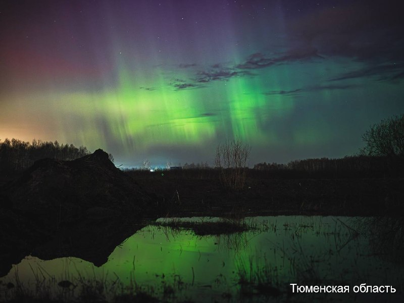 Северное сияние и магнитная буря наблюдаются в России