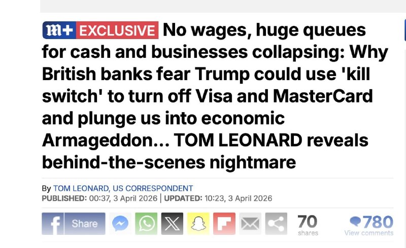 В Британии боятся блокировки карт Visa и MasterCard со стороны Трампа