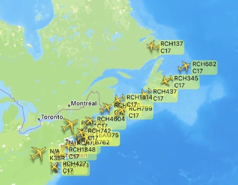 Крупнейшее перемещение войск США C-17 в сторону Ближнего Востока