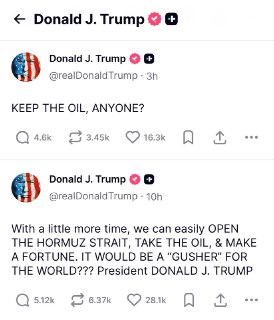 Трамп признал связь войн на Ближнем Востоке с нефтью