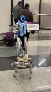 Робот и робот-собака встретили пассажиров в Шереметьево
