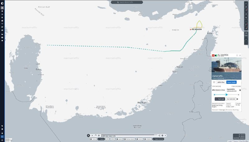 Танкер СПГ прервал попытку пройти через Ормузский пролив