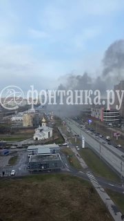 Крупный пожар на Кушелевской дороге в Петербурге