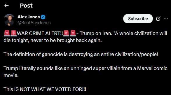 Алекс Джонс назвал Трампа суперзлодеем