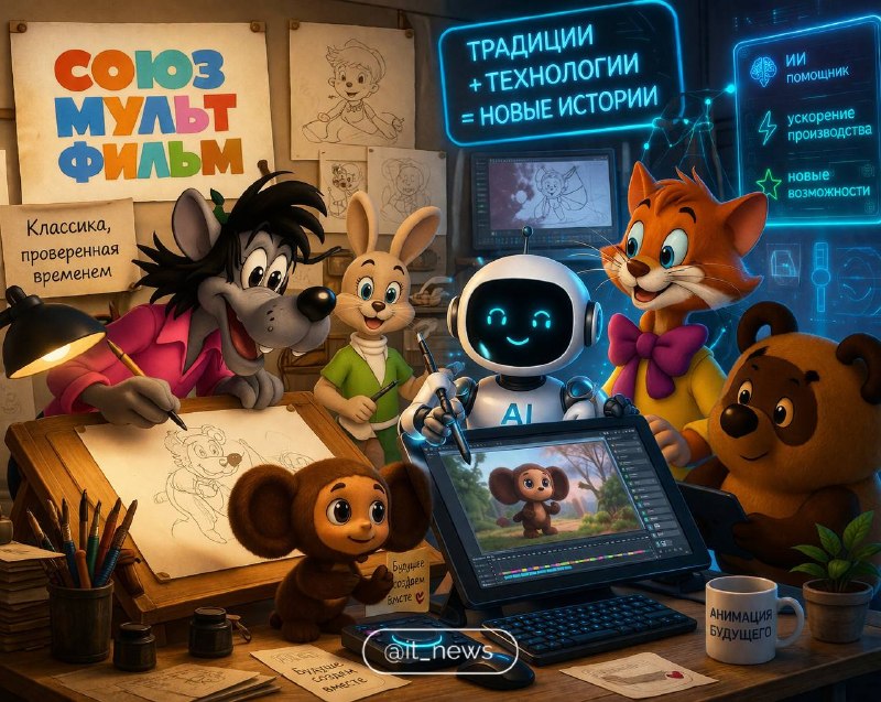 «Союзмультфильм» перейдет на гибрид ИИ и классической анимации