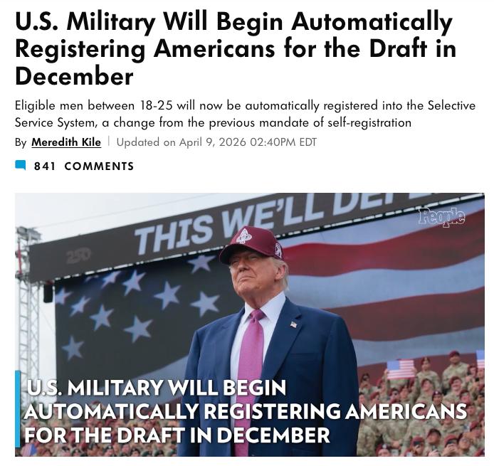 В США введут автоматическую постановку на воинский учет