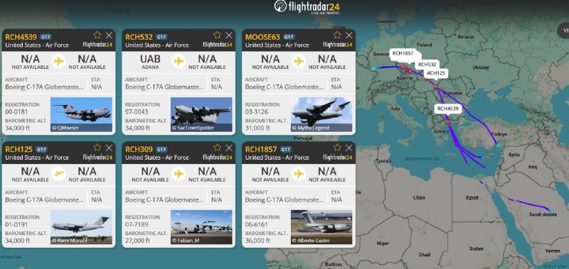 США перебрасывают военную технику на Ближний Восток