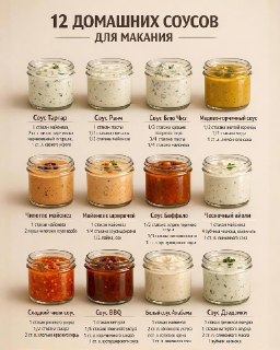 Большая подборка с рецептами самых популярных и простых соусов