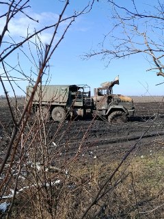 На Запорожском фронте уничтожен грузовик КрАЗ 6322 ВСУ