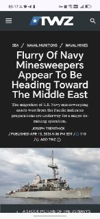 Перемещение военных тральщиков США на Ближний Восток и участие «Рамзай» в МАКС