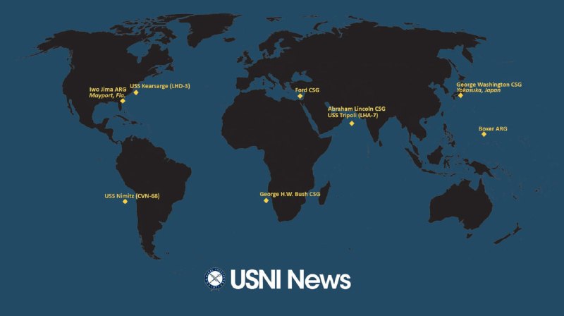 Текущее положение американских авианосцев