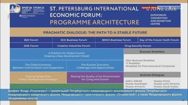 Тема ПМЭФ-2026: «Прагматичный диалог: Путь к стабильному будущему»