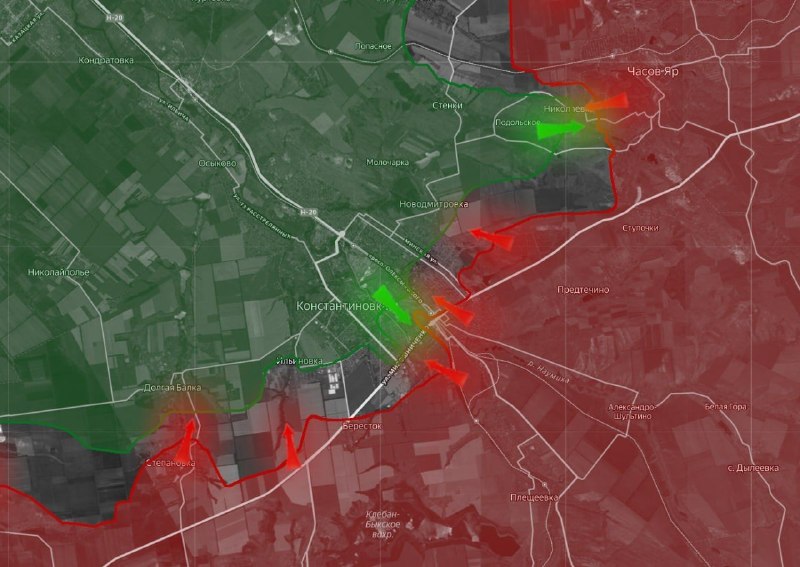 Интенсивные бои в городской черте Константиновки