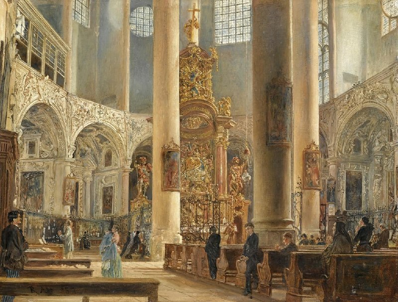 Интерьер францисканской церкви в Зальцбурге (Рудольф фон Альт)
