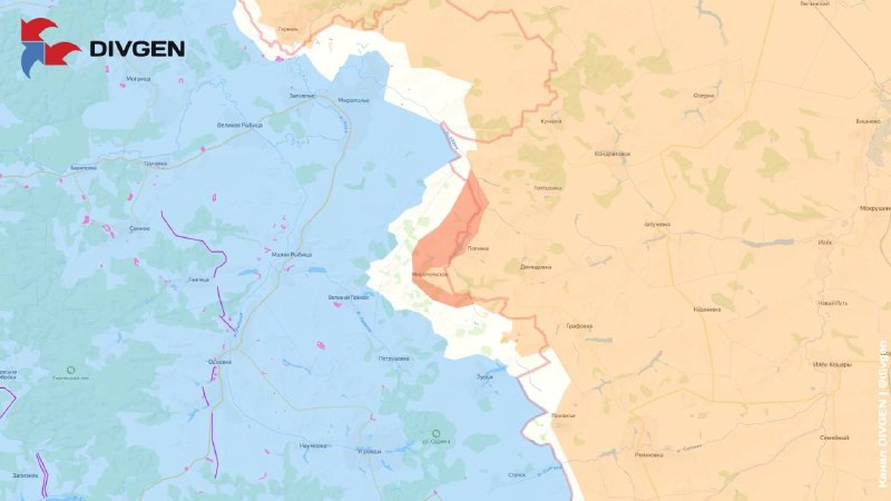 Изменения линии фронта за прошедшие сутки по данным «DivGen»