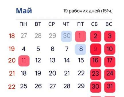 Май станет самым невыгодным месяцем для отпуска в 2026 году