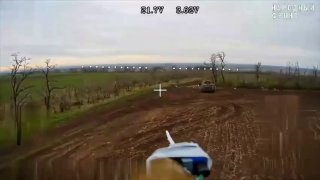Двойной удар FPV по украинскому бронеавтомобилю на Запорожском направлении