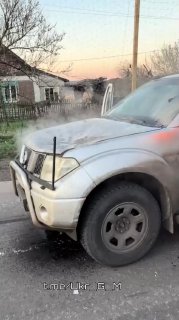 Последствия прилета российского FPV-дрона по автомобилю ВСУ на Константиновском направлении