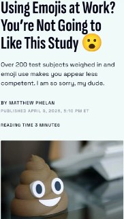 Использование эмодзи в рабочих чатах может снизить профессиональный авторитет