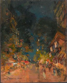 Особенности передачи света в картине Константина Коровина «Ницца. Улица ночью»