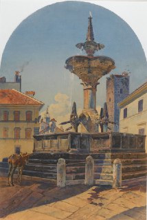 Картина Александра Каминского «Фонтан в Витербо»