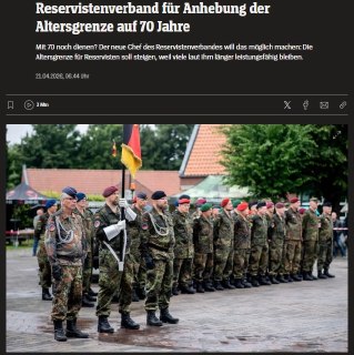 В Германии предложили увеличить возраст службы в резерве до 70 лет