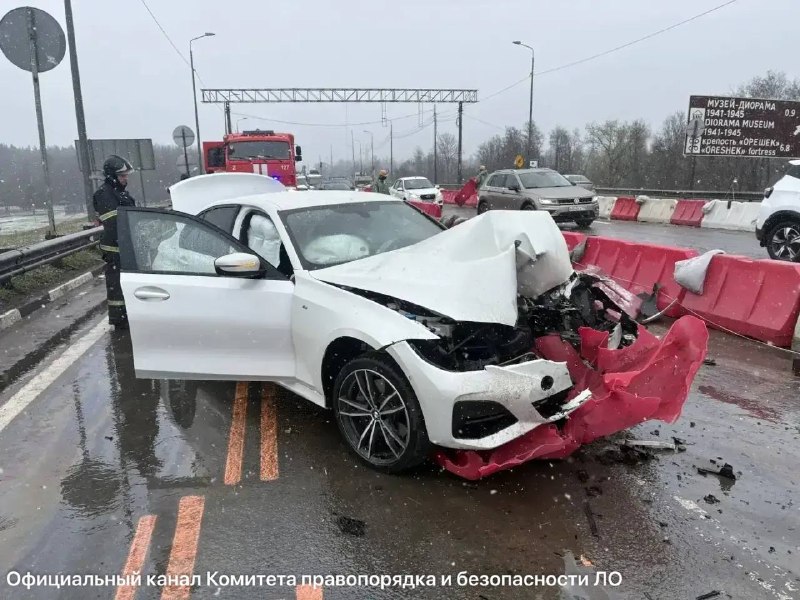 Из-за апрельского снегопада на трассе «Кола» произошло два ДТП