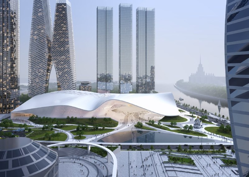 Уникальная самонесущая крыша накроет национальный центр "Россия" на Краснопресненской набережной