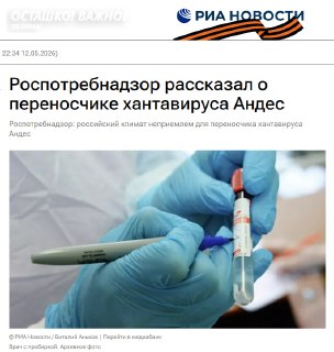 Роспотребнадзор предупредил о риске заноса вируса Andes на территорию России после вспышки на круизном лайнере