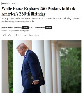 Трамп может помиловать 250 человек в честь 250-летия независимости США