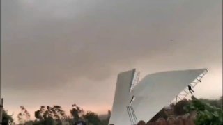 В индийском штате Уттар-Прадеш из-за сильного ветра пострадало животное и есть погибшие