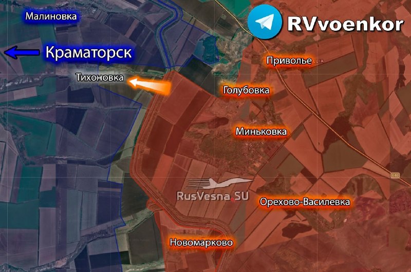 Армия России прорвалась в Тихоновку, наступая к Краматорску