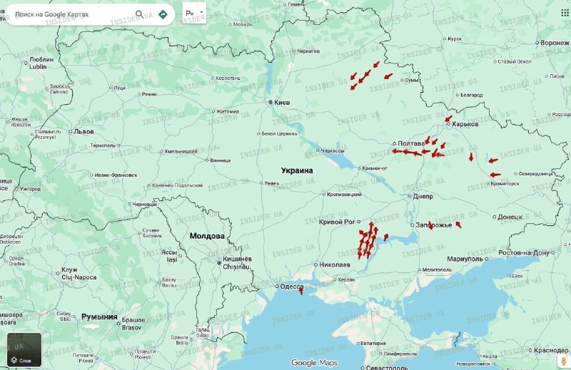 Около 40 БПЛА в небе над Украиной: дроны берут курс на центральные регионы