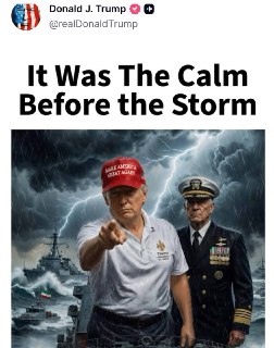 Трамп опубликовал ИИ-фото на фоне иранских флагов с комментарием о «затишье перед бурей»