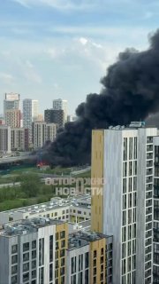 Мощный пожар на востоке Москвы возле метро «Черкизовская»