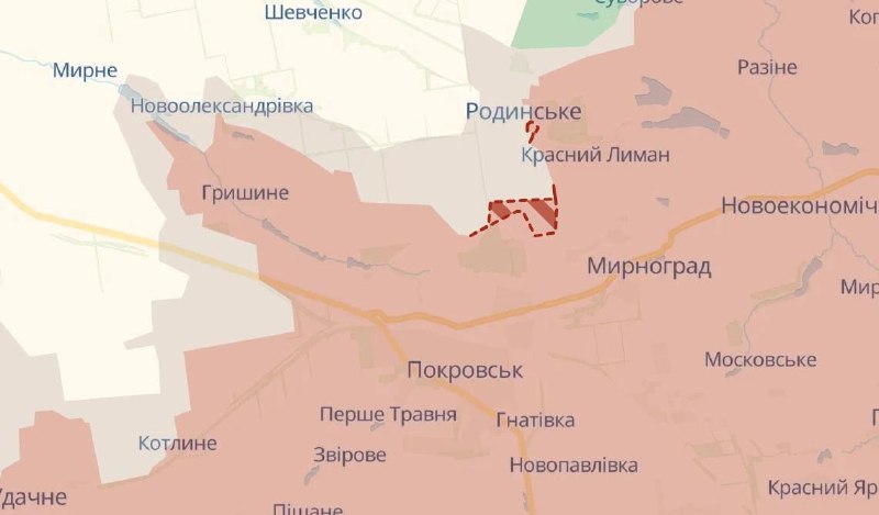 Российские войска продвинулись к северу от Покровска