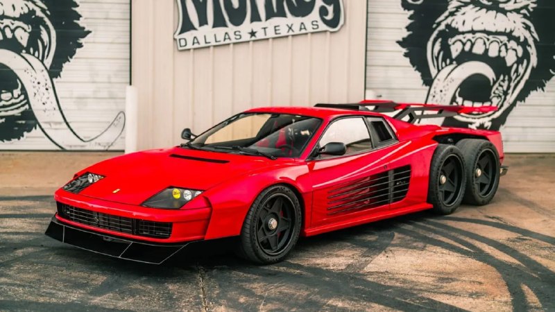 Тюнеры из США создали шестиколесный Ferrari F6 на базе Testarossa