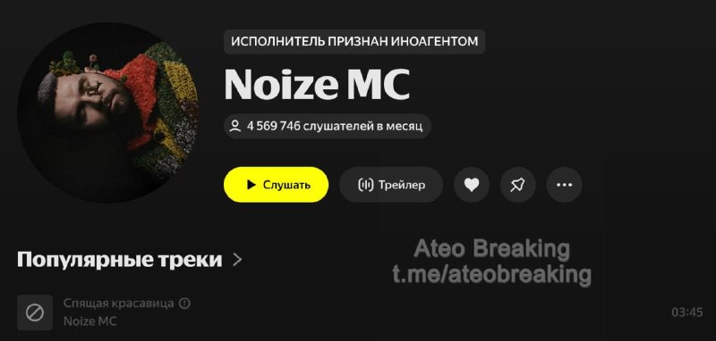Роскомнадзор заблокировал дисс Noize MC на Гуфа