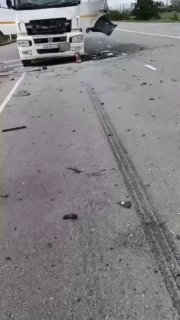 Атака БПЛА на топливную колонну в районе Сальково на пути в Крым