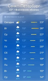 В Санкт-Петербурге прогнозируют 9 дней непрерывных дождей