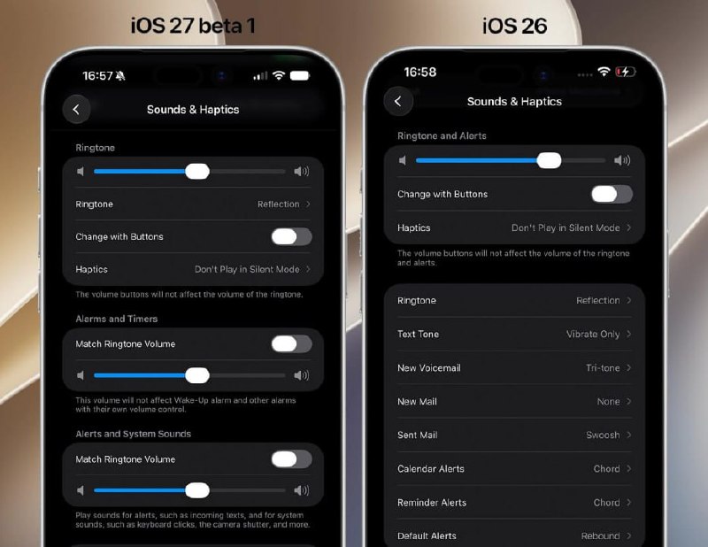 Apple добавила раздельное управление громкостью звонков, будильников и уведомлений в iOS 27