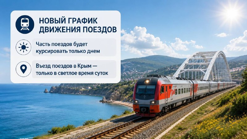 В Крыму ограничат движение поездов в темное время суток