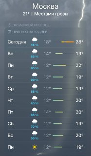 В Москве ожидаются девятидневные непрерывные дожди