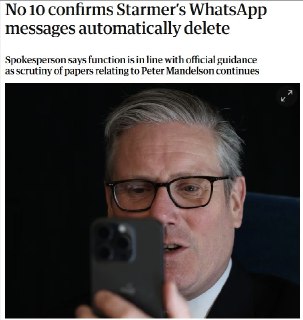 Автоудаление сообщений Кира Стармера в WhatsApp препятствует расследованию его роли в деле Эпштейна и вопросе назначения посла в США
