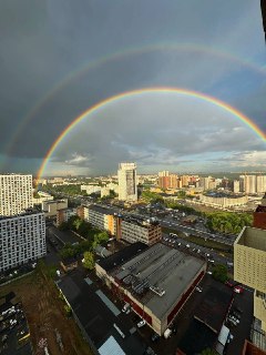 Двойная радуга в небе столицы