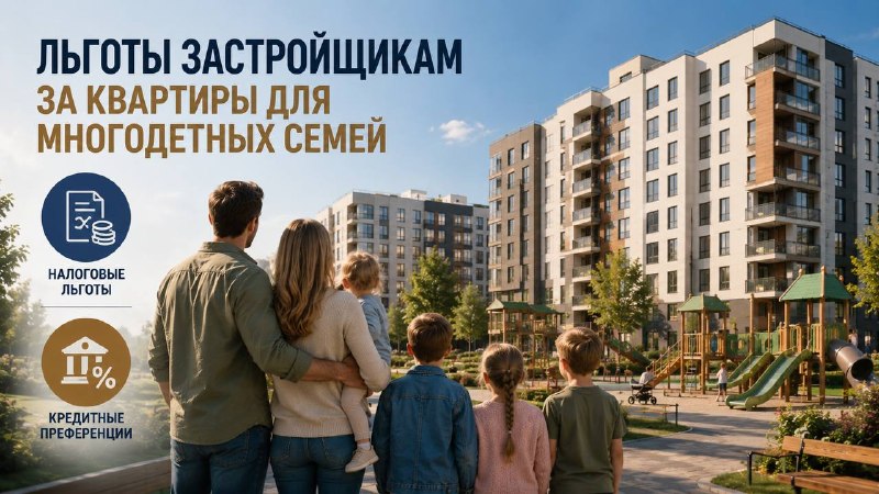 В Общественной палате РФ предложили ввести льготы для застройщиков за строительство жилья для многодетных семей