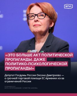 Депутат Дмитриева назвала планы ЕС по помощи Армении актом пропаганды